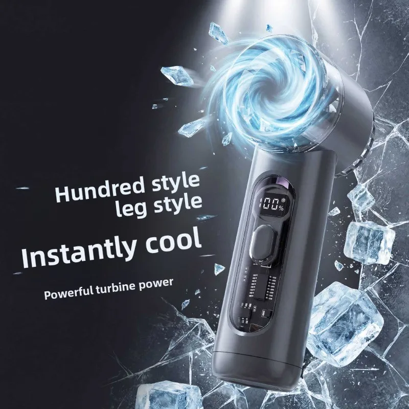 

2026 new high-speed mini fan 100-speed digital display usb turbo desktop portable ice silent