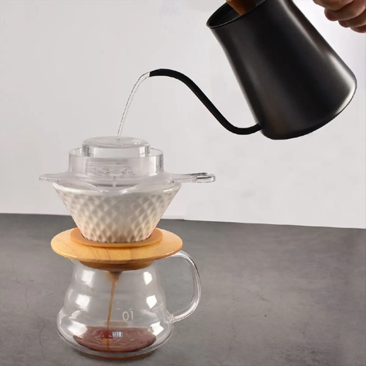 A24I Hand Pour Coffee Shower Drip Filter, Coffee Filter Drip, Evenly Assist Reusable Extraction Cup, Coffee Accessories