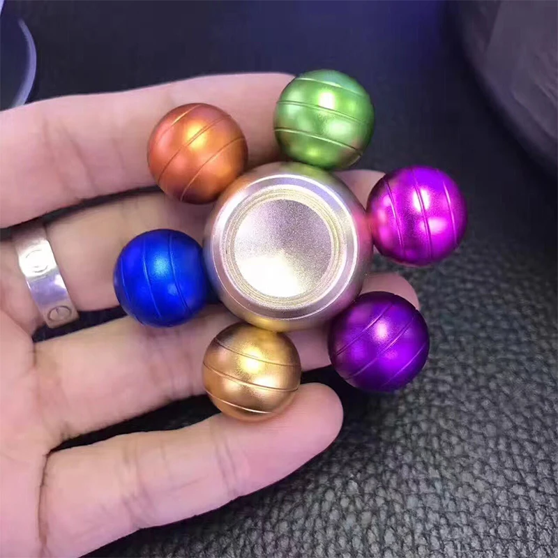 Colorful Six Bead Metal Fidget Spinner Fingertip Gyroscope Stress Relieving Anti Anxiety ADHD Children's Toy Adult Ansiedad