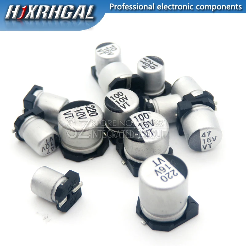 10st Smd 6.3V 10V 16V 25V 35V 50V Aluminium Elektrolytische Condensator 1Uf 2.2Uf 10Uf 22Uf 33Uf 47Uf 100Uf 220Uf 330Uf 470Uf 1000Uf Uf