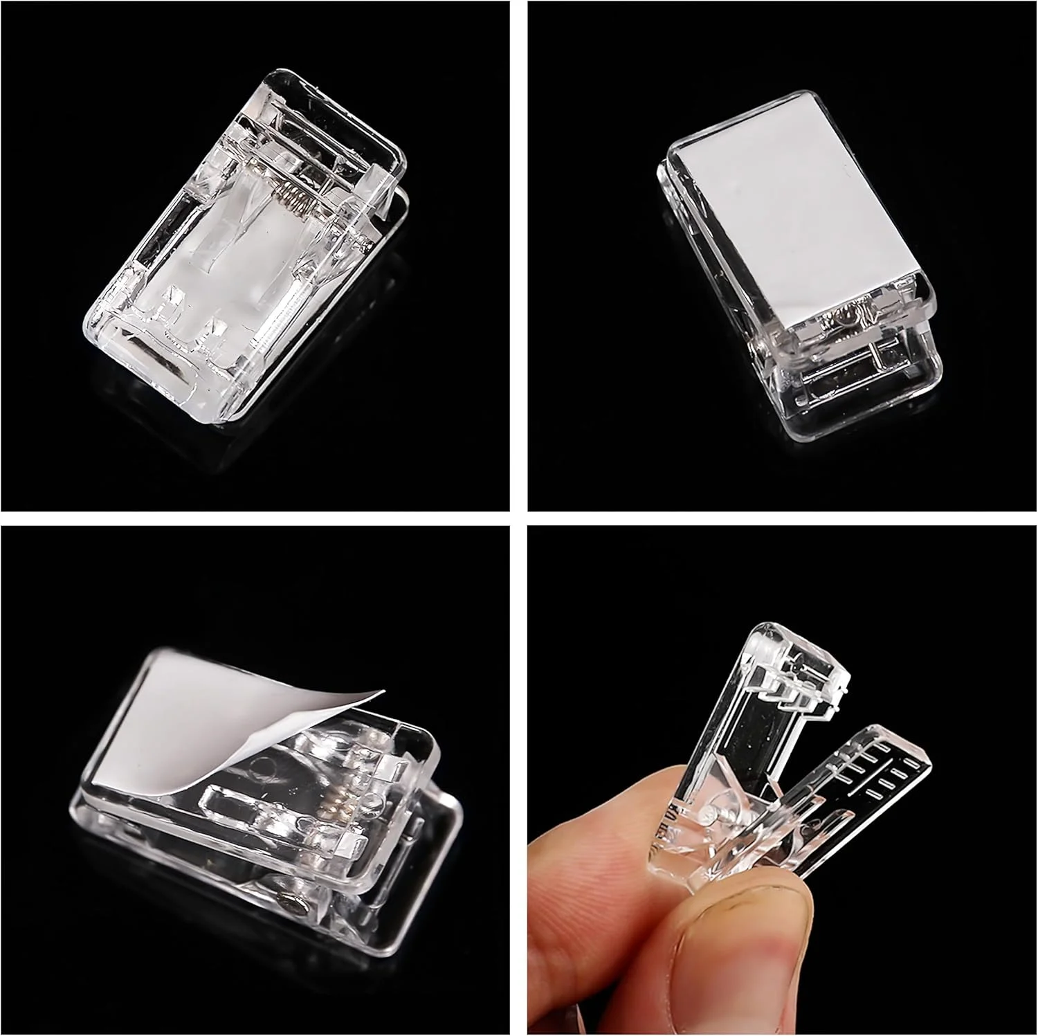 30 Stück Selbstklebende Clips aus Kunststoff, Transparente Wandclips, Klebende Foto-Clips, Poster-Clips für Büro, Zuhause, Poster, Fotos, DIY-Bastelarbeiten – Detail 6