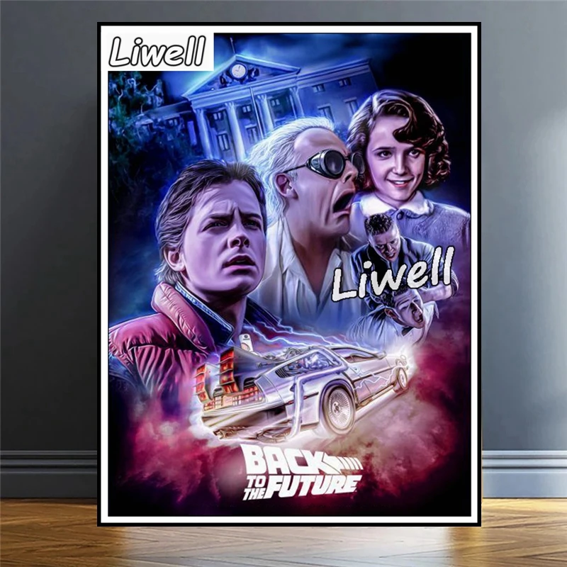 Sci Fi Film Back To The Future Diamond Painting Art Full Square Drills Time Machine Car Poster Cross Stitch Kits Room Decor