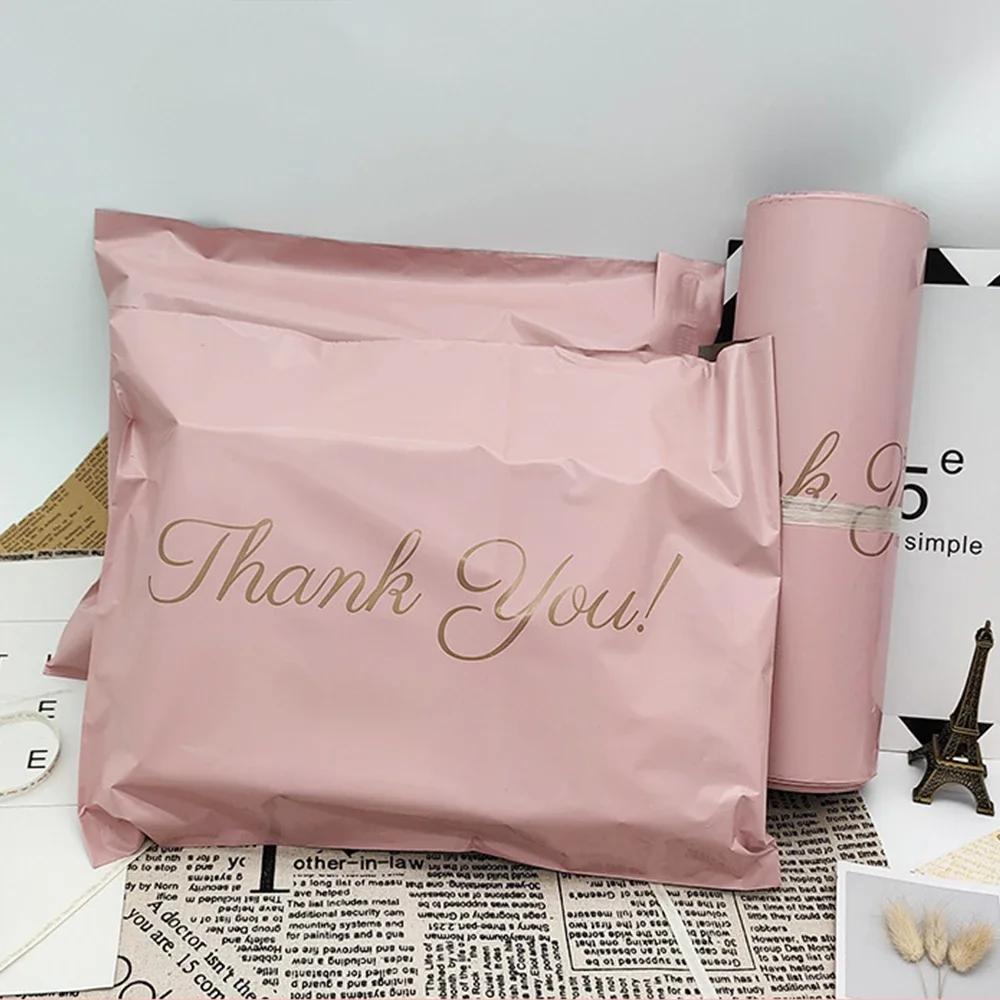 100pcs Pink Gift Packaging Supplies Sealed Express Bag Packing Bag Mailing Bag, Express Packing Supplies,Wedding Birthday Party