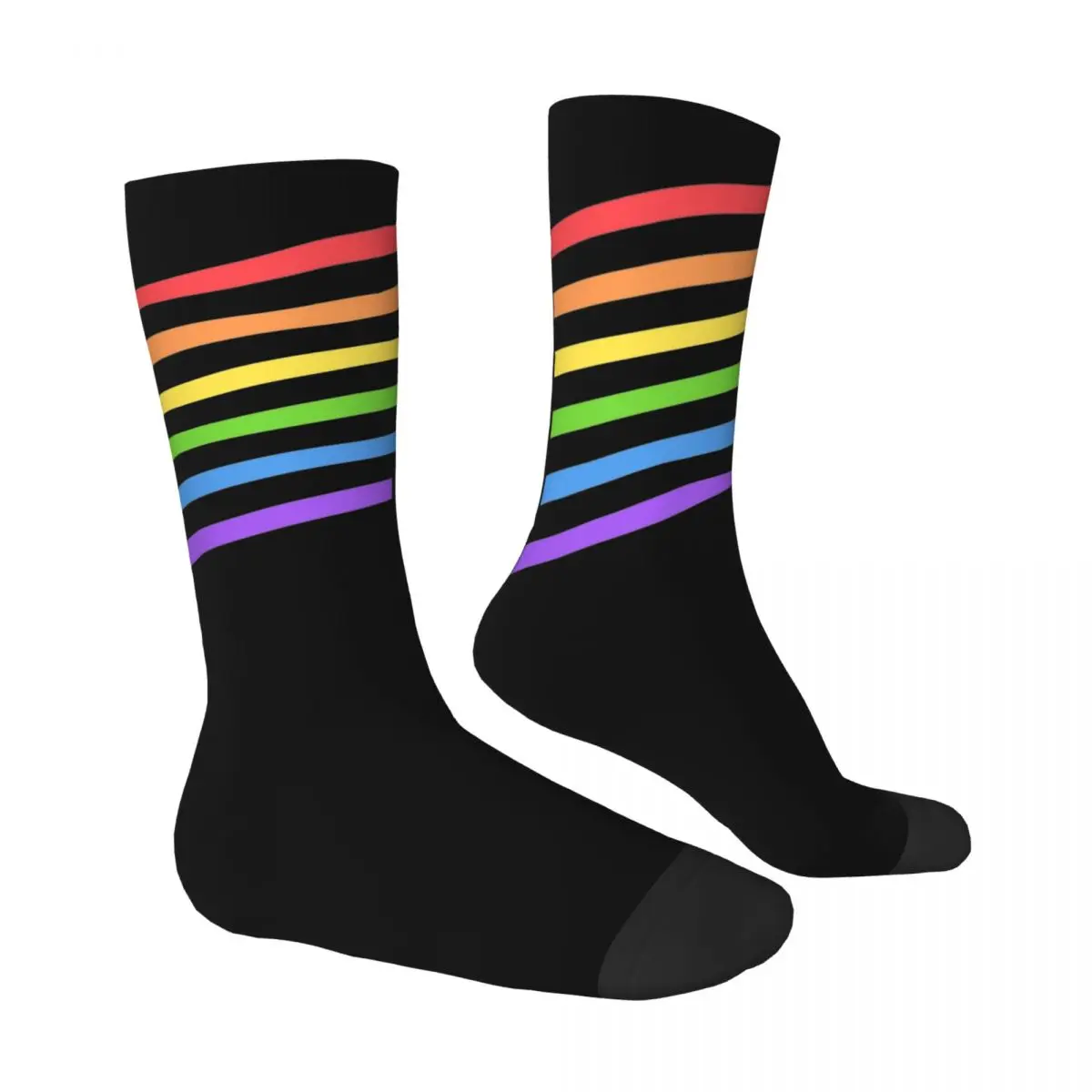 Rainbow Dice DnD Stockings Design Korean Socks Autumn Non Skid Socks Men Outdoor Sports Soft Socks