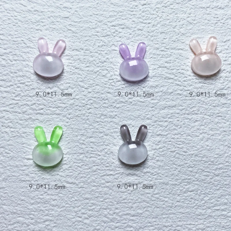 10pcs 3D Cartoon Rabbit Resin Nail Art Charms Kawaii Sweet \