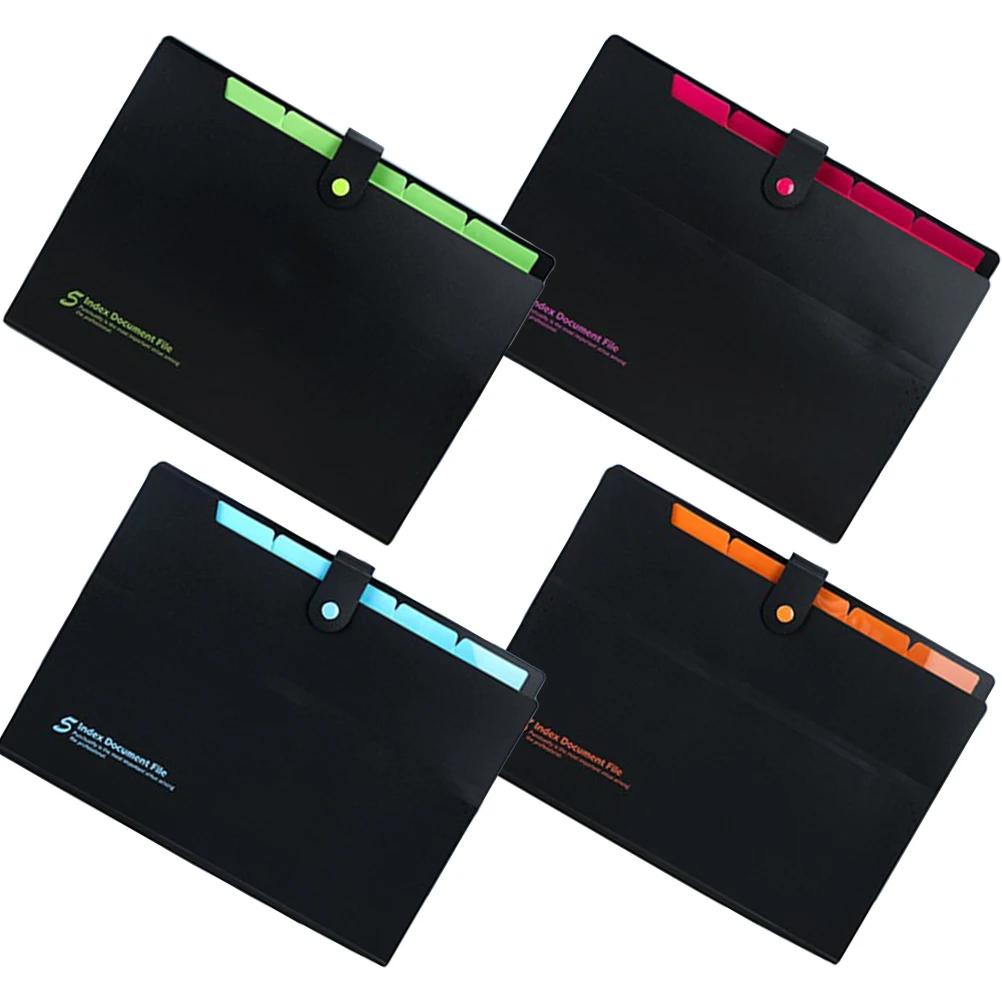 

4 Pcs ganizer Folders for Document Manager Portable For Document Folder School Receipt Folder Office Use