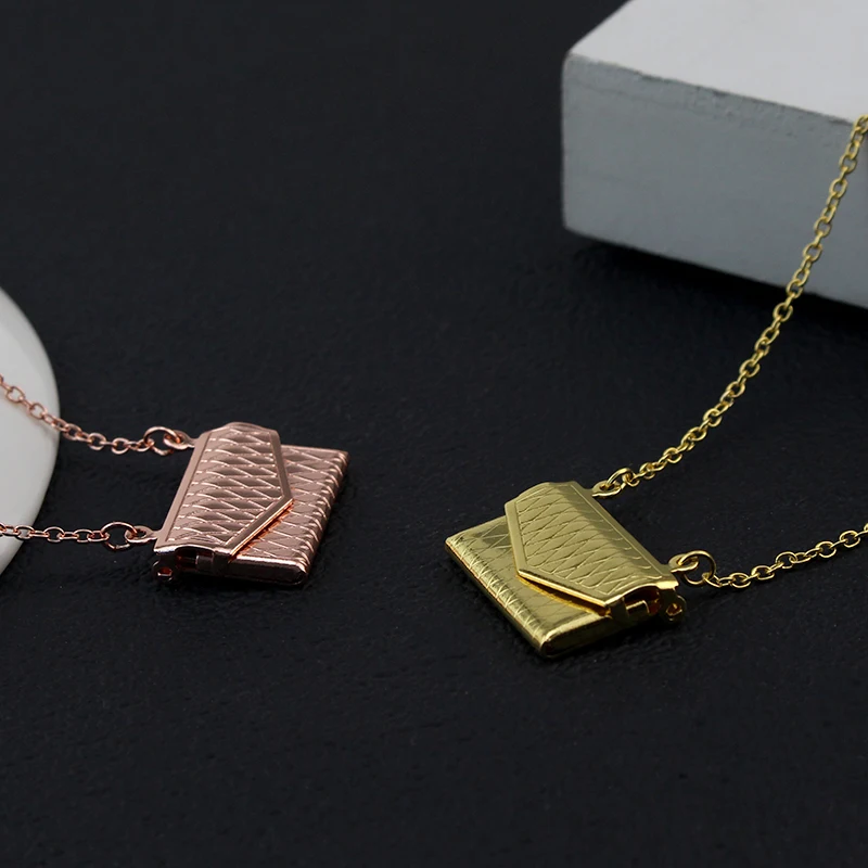 الأزياء 3D شخصية طباعة سر المغلف الحب حروف قلادة أحبك رومانسية هدايا عيد الحب قلادة مجوهرات #5