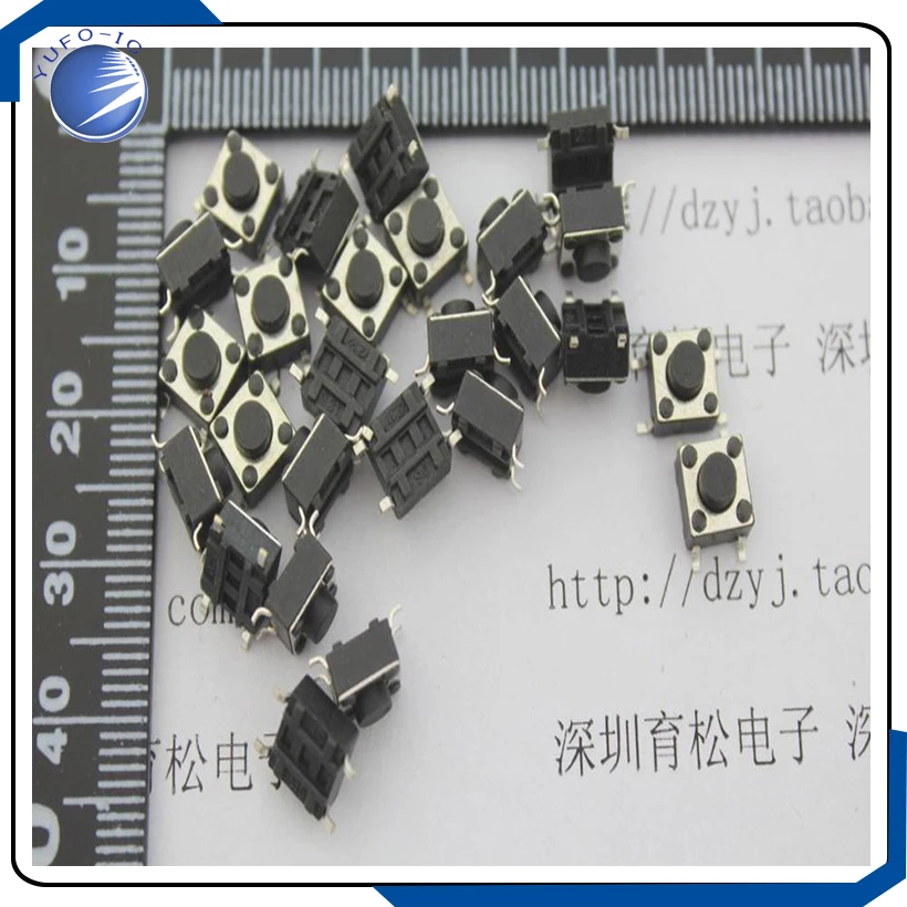 100PCS/LOT 6*6*5MM tact switch micro SMD switch Tactile Push button switch 6X6X5MM