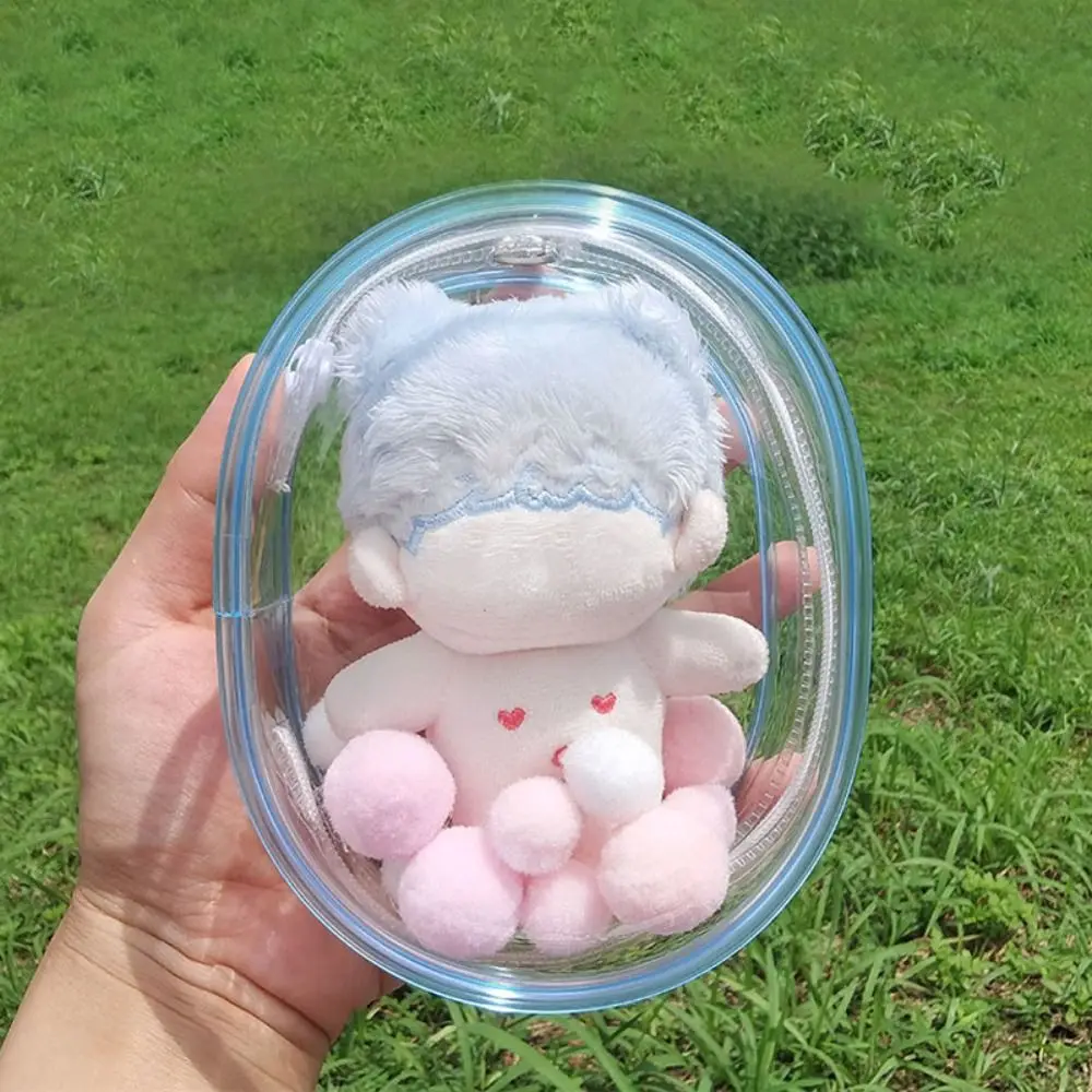 PVC Transparent Clear Storage Case Bag Decoration Mini Doll Display Box Outdoor Bag Gift 10cm Doll Accessories