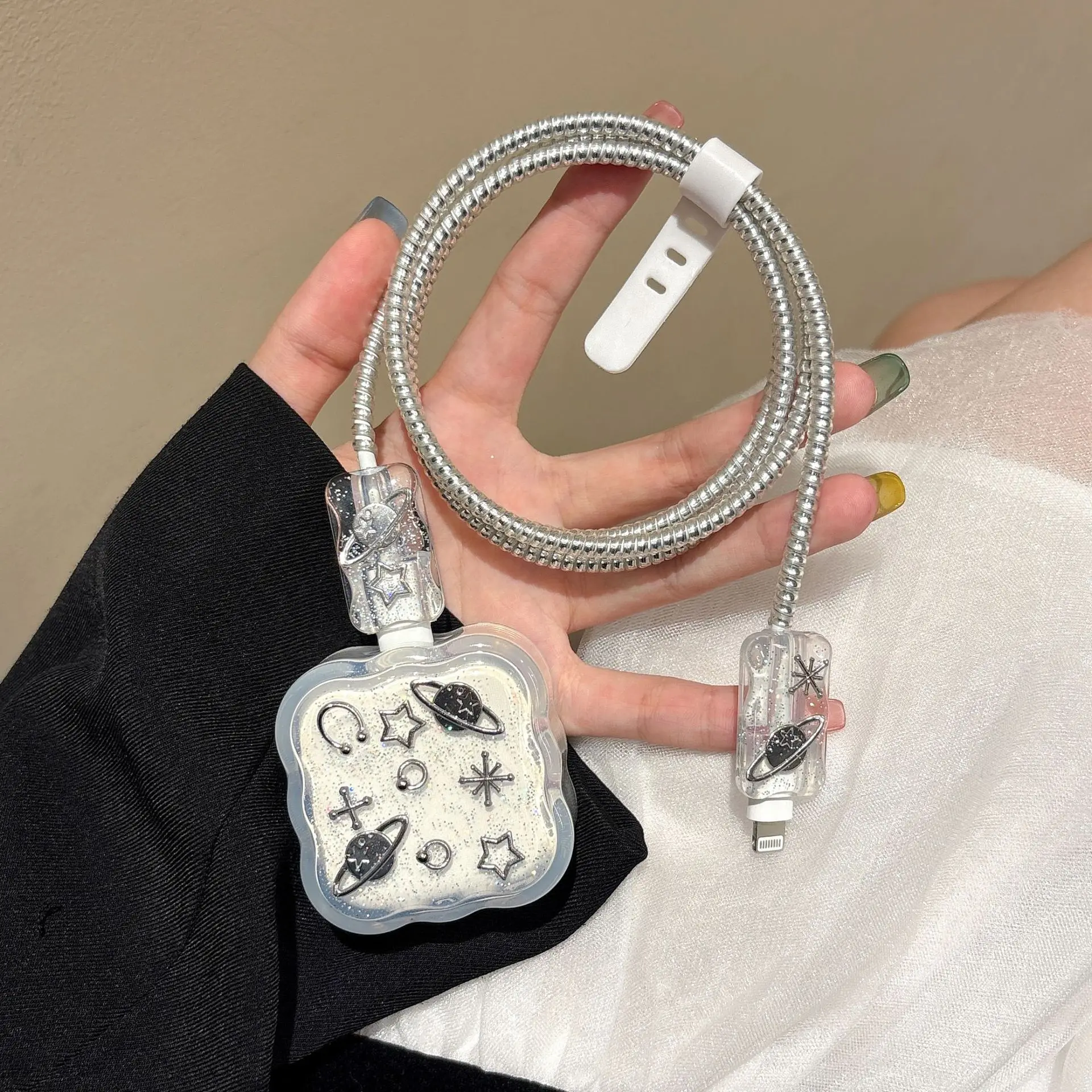 Transparent Bowknot Charger Protective Case Sleeve