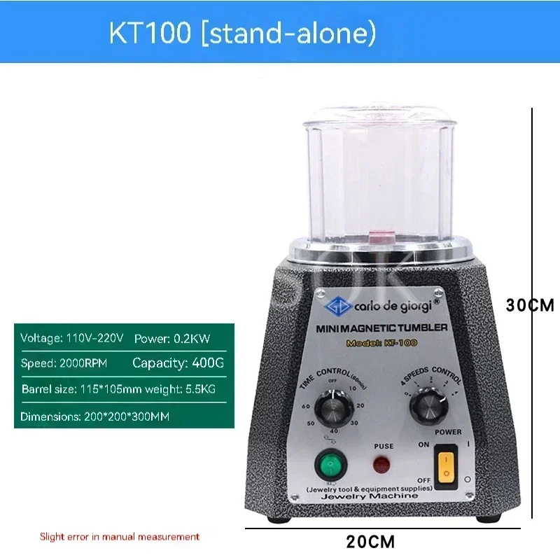 Mini Magnetische Tumbler Magnetische Polijstmachine Diamant Polijsten Tumbler Edelsteen Polijstmachine KT-100