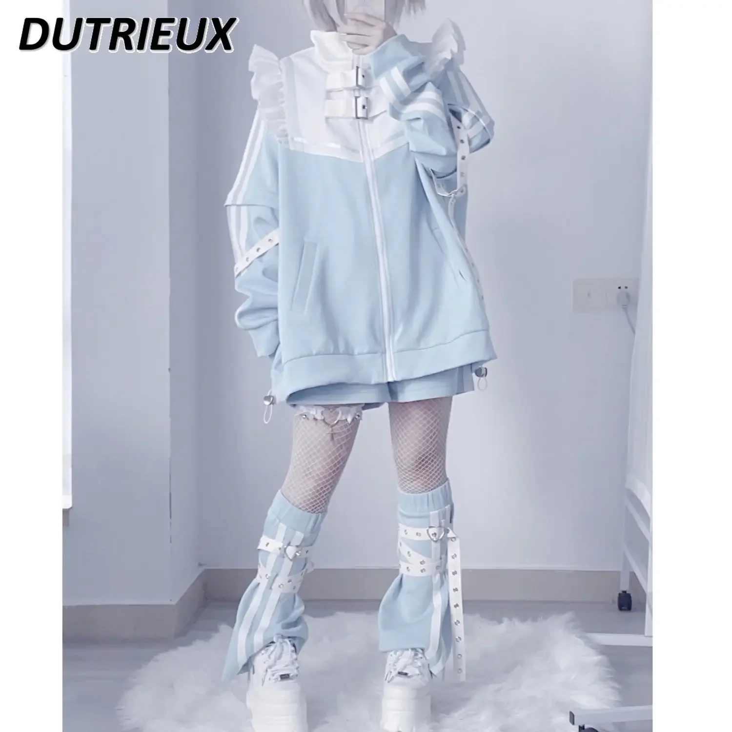 

Angel Water Color Removable Sleeve Sweatshirt Jacket Casual Shorts Set Subculture Mine Lolita Clothes Y2k Style Hoodies Jacket