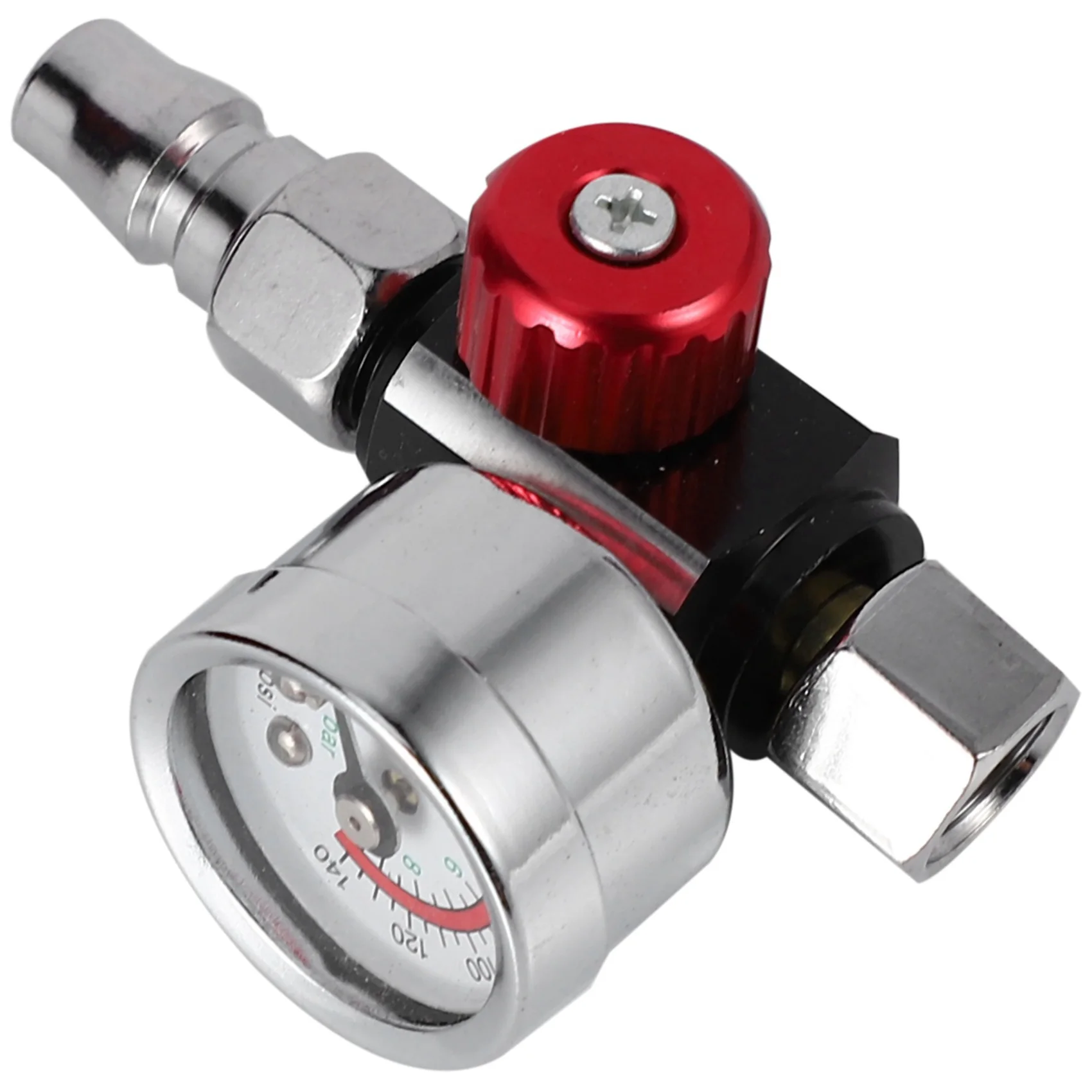 

AB47-2Pc 1/4 Inch Bsp Mini Air Regulator Valve Tool Durable Small Tail Pressure Gauge 48 X 60Mm With Nozzle For Spray Tool