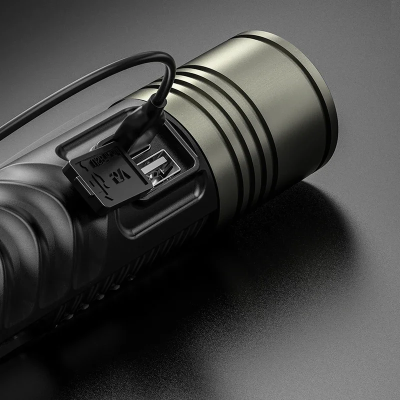JIASHUAIXIN XHP360 High-Intensity Flashlight with C-Type Fast Charging, Output Power Display, White Laser Long-Range Flashlight