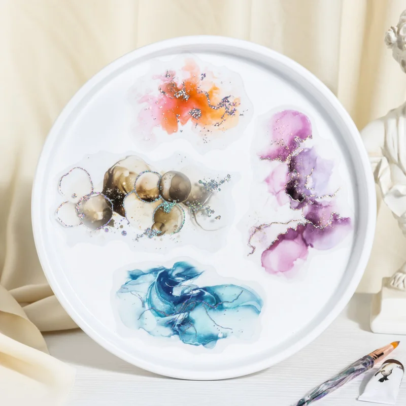 Journal GO 10 stks Glijdende en Schitterende Stickers voor Collage Junk Journal Gift Card Decor Planner Dagboek diy Decals