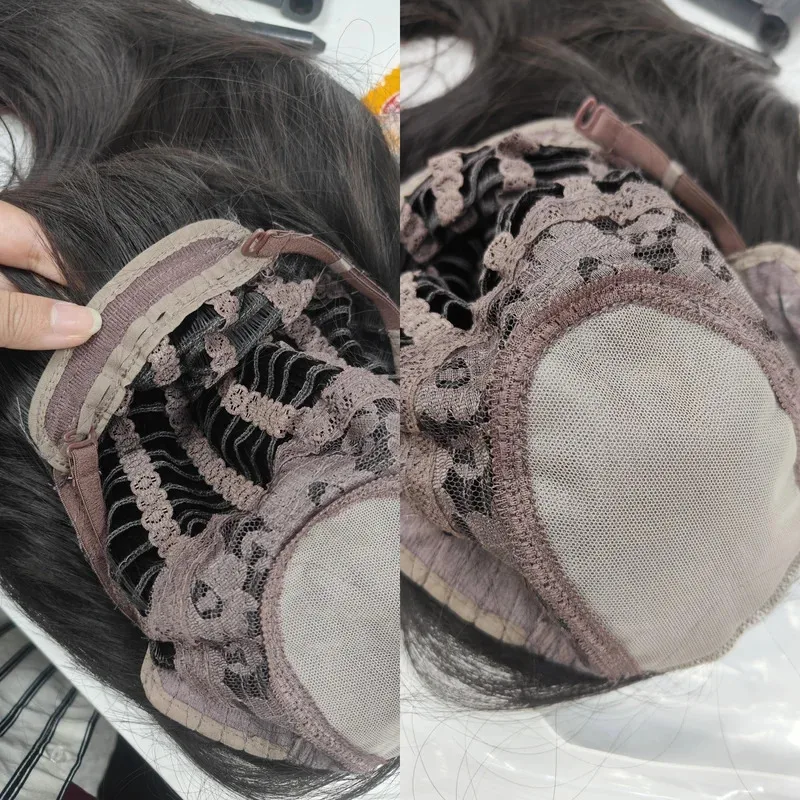 黒髪ロングウェーブナチュラルヘア合成ウィッグ女性用24インチ高品質耐熱ウィッグ人毛