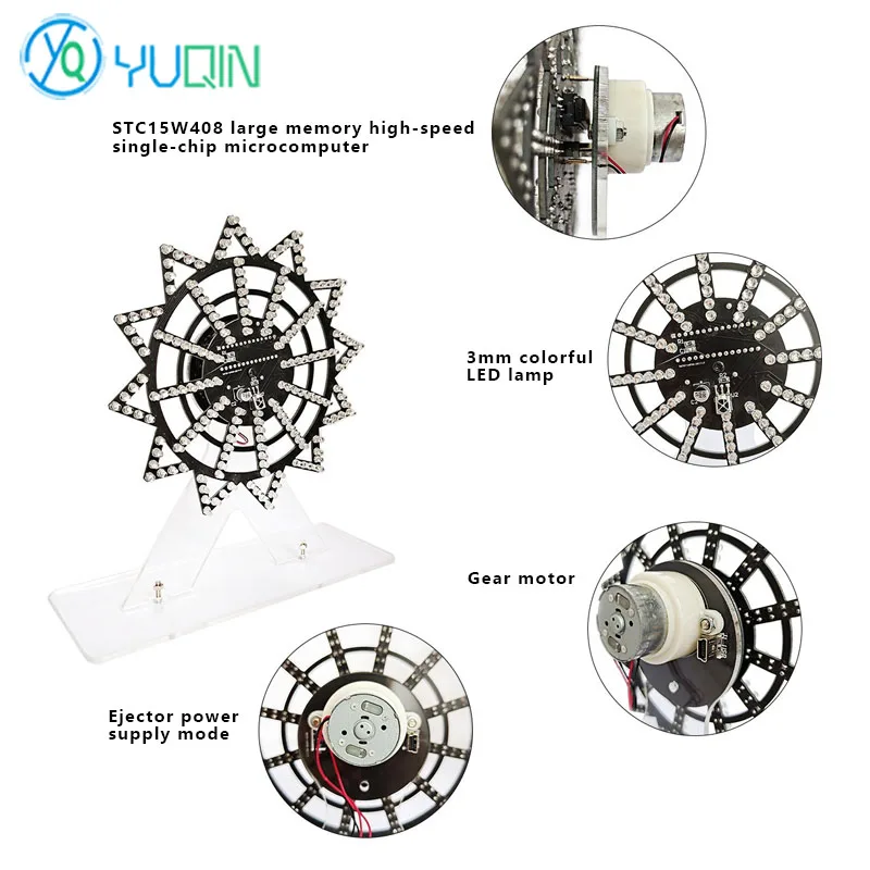 Colorful Cool Animation LED Electric Rotating Ferris Wheel Components DIY Welding Assembly Parts