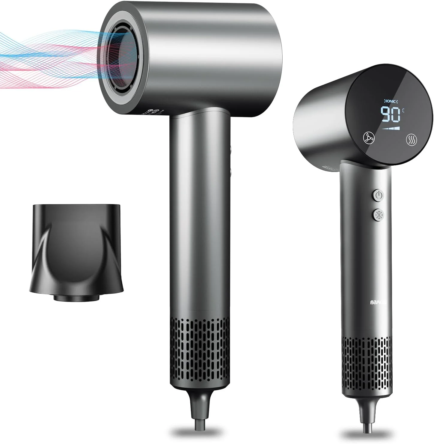 110000 Rpm Brushless Motor High Speed Hair Dryer With Display 1500W  Fast Drying Professional Salon Plasma Ion Hair Dryer