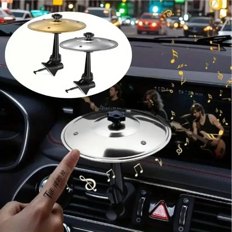 1/2PC Car Crash Cymbal Air Vent Mini Drum Car Hand-shooting Cymbals Car Drum Cymbal Air Vent Musical Instrument for Car Interior