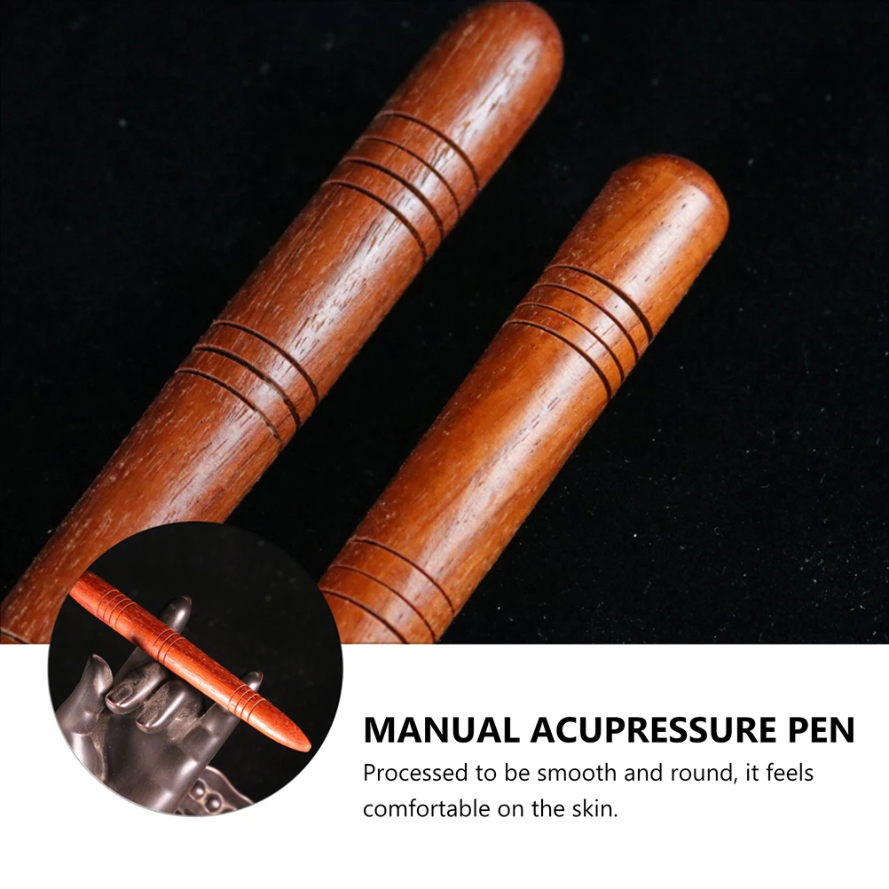 

2 Pcs Pen Acupressure Pen Natural Wood Lightweight Self Massage Tool for Legs Arms Back Neck Travel Acupoint Care