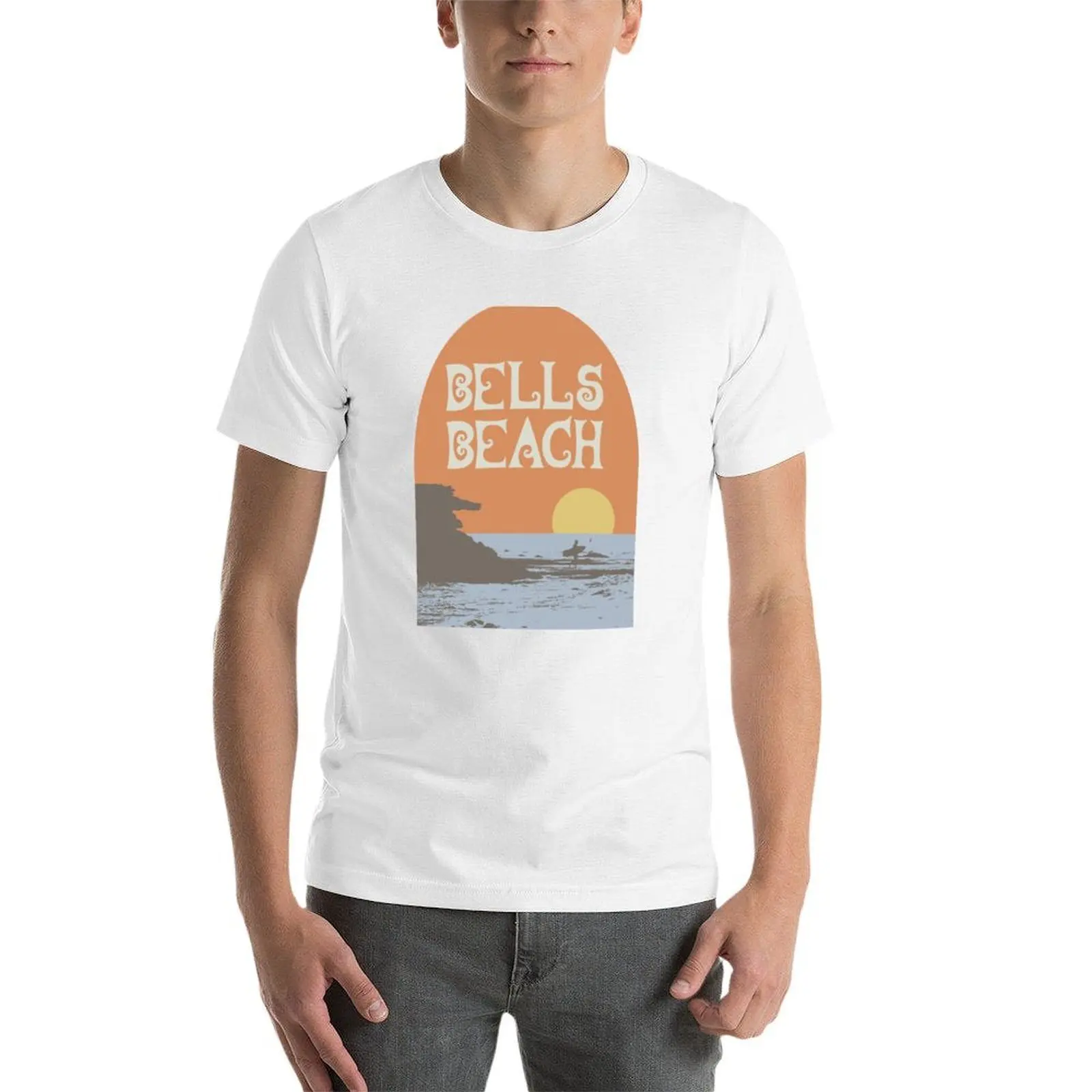 أجراس بيتش فيكتوريا أستراليا تي شيرت تي شيرت للرجال حزمة القطن القطن تي شيرت رجل 100% تي شيرت