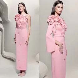 Robe de cocktail froncée à fleurs pour femmes, maillot de soirée personnalisé, robes mi-longues, ligne A, occasion, Arabie saoudite