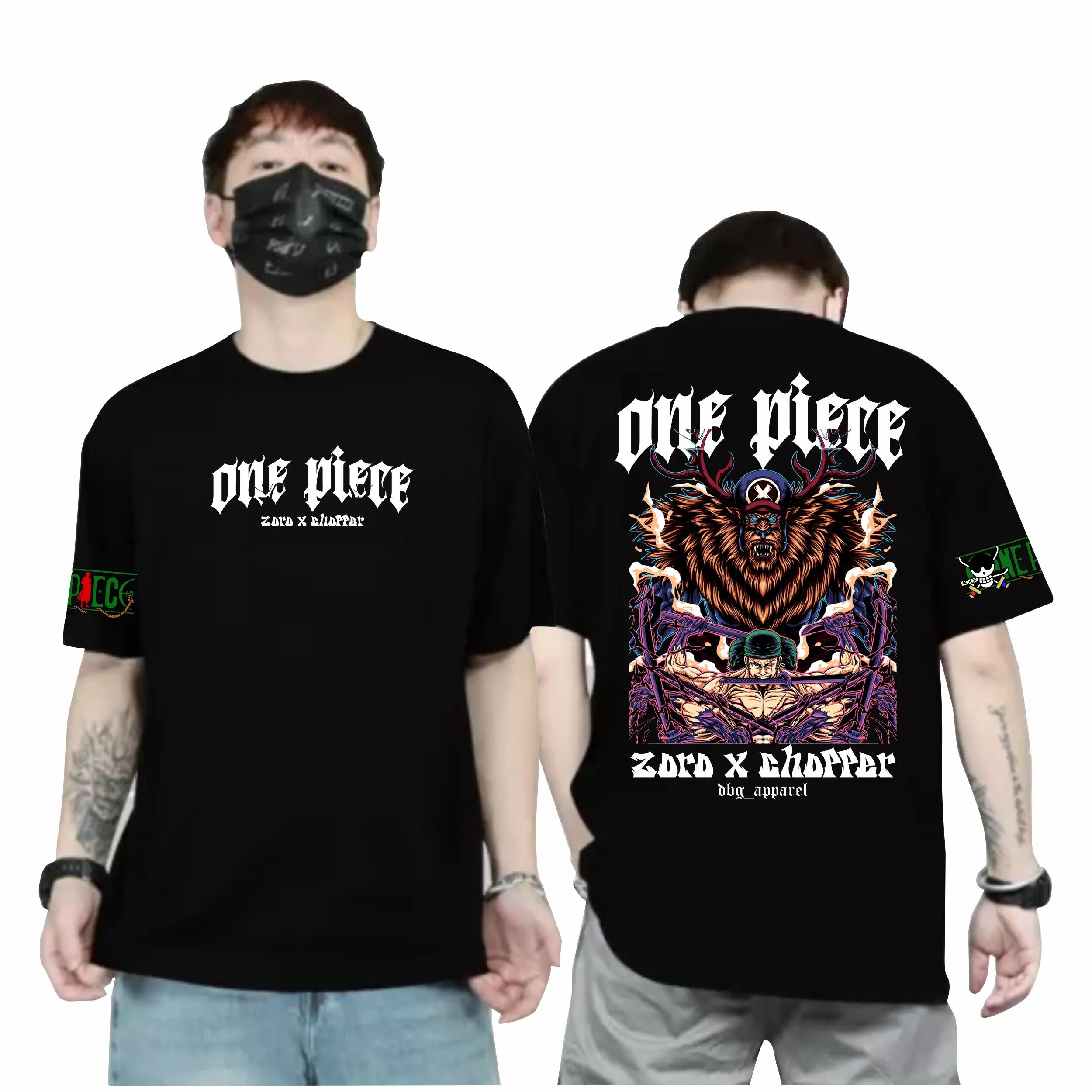 

Distro Men's HOLOGRAM RAINBOW One Piece ZORO X CHOPPER T-shirt for Men Oversized T-shirt for Men and Women