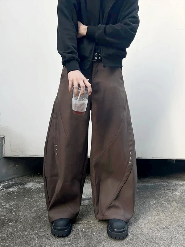 

Мужские повседневные брюки Cleanfit American Sle с заклепками и ножю, драпировка, широкие брюки с 3D пошивкой, брюки прямого кроя