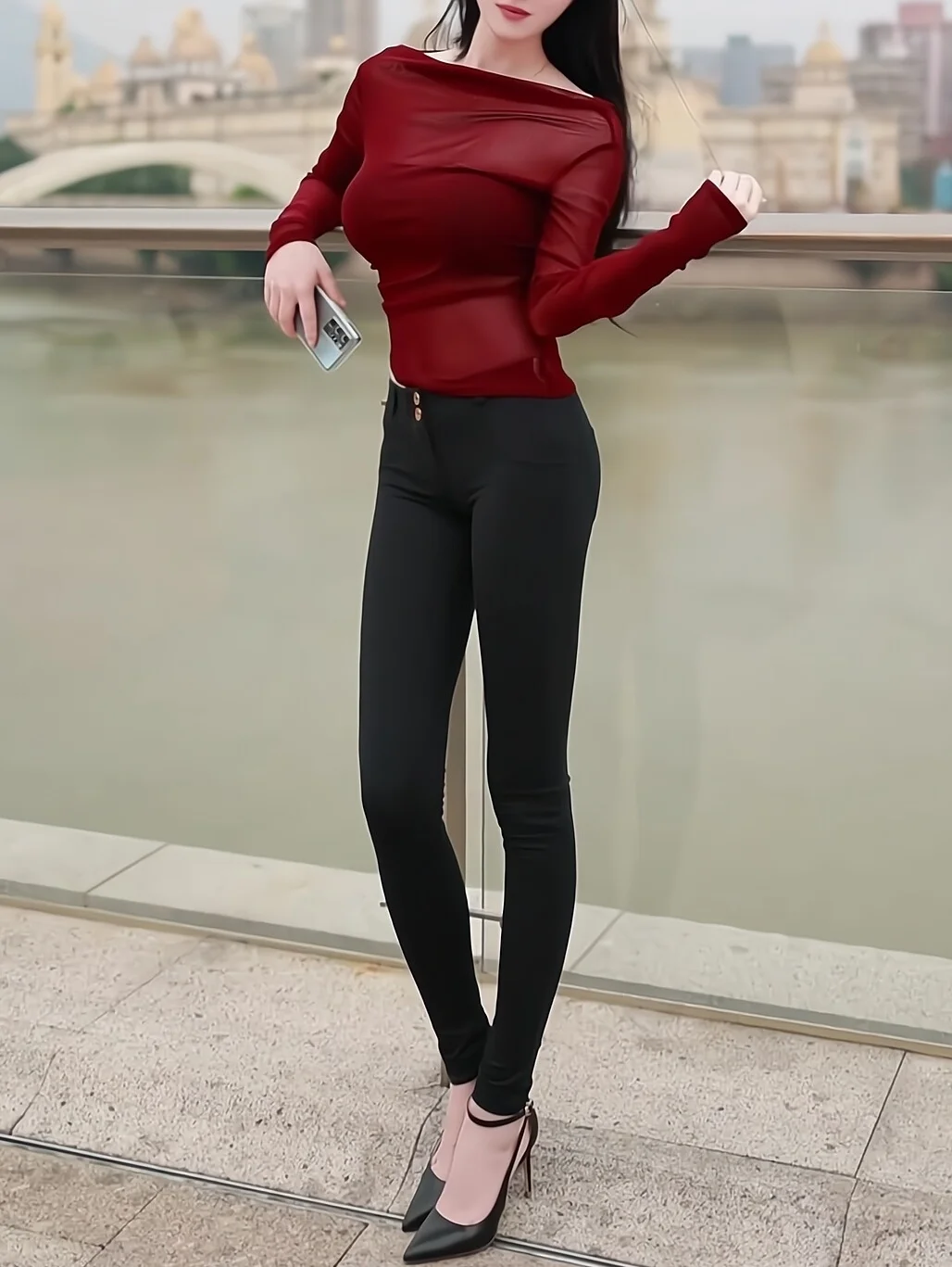 High Waist Cotton Stretch Denim Yoga Fitness Pants Women's Autumn Slimming Butt Lifting Capri Length Jeans Tight Fit Trousers
