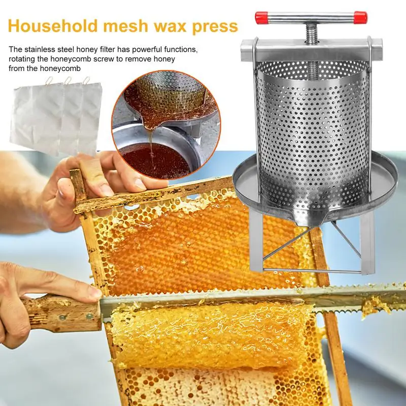 Honey Extractor Beekeeping Equipment Rustproof Thickened Stainless Steel Honey Separator With 3 Honey Filters For Honey Supplies