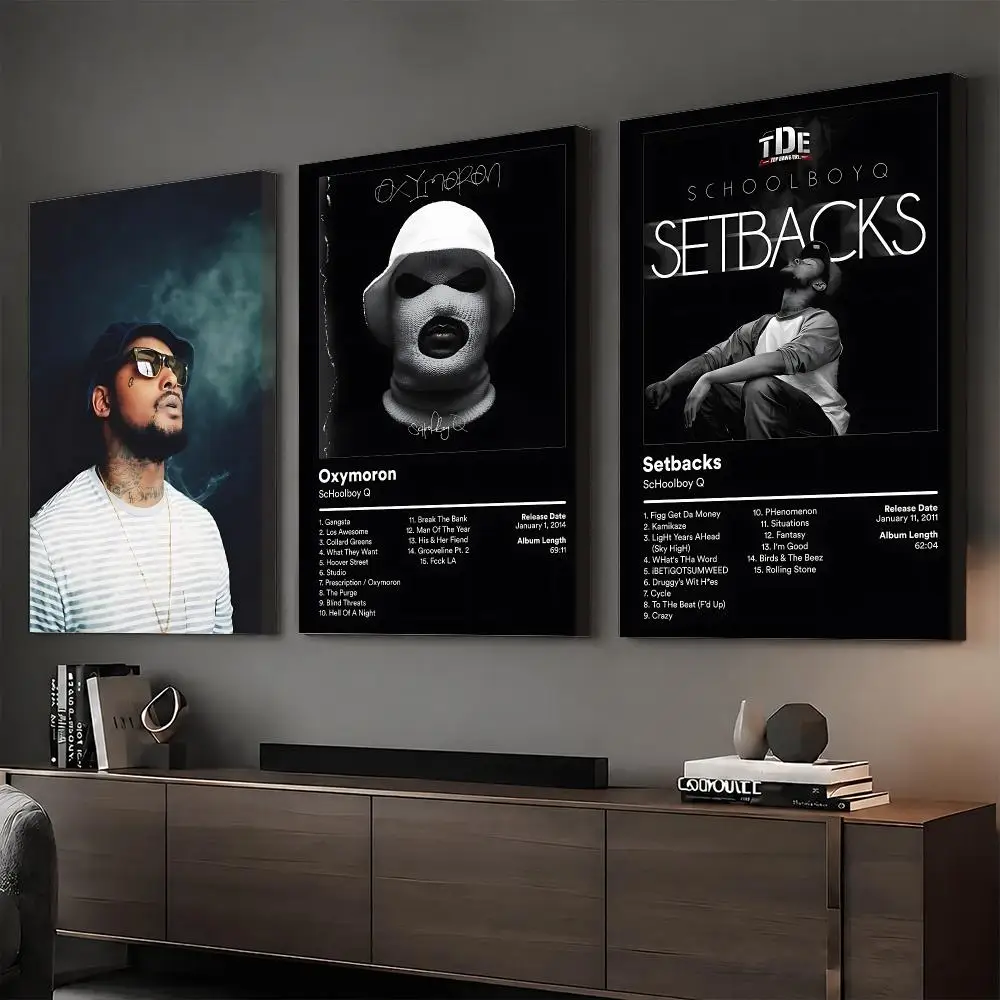 S-ScHoolboy Q Music Album Painting Calligraphy HD Modern Style Inner Frame Canvas Poster Bedroom Room Hallway Wall Art Decor