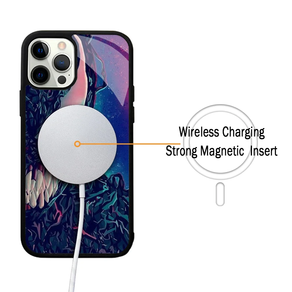 Venom Let There Be Carnage Phone Case For IPhone 11 12 13 14 15 Plus Pro Max Mirror Acrylic Cover For Magsafe