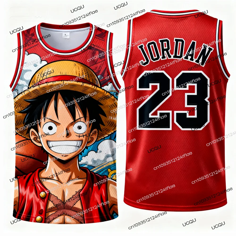 الأردن رقم. 23 طبعة خاصة كرة السلة جيرسي سترة 2025 قطعة واحدة لوفي الرجال كرة السلة سترة رياضية الاطفال الملابس الكرتون #6