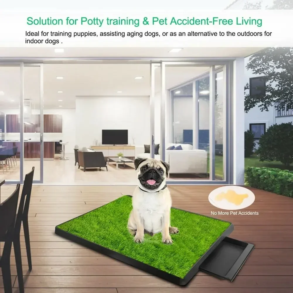 Pet Toilet Dog Litter Box Pad Potty  Dog Training Synthetic Grass Mesh Tray Indoor Outdoor Use Dog Toilet