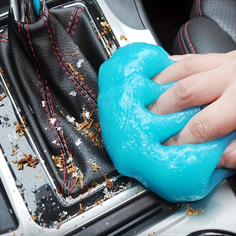 Blue Jelly Glue Cleaning Gum Kit for Car Interior Grime Removal - 70g Durable Soft Rubber Cleaner