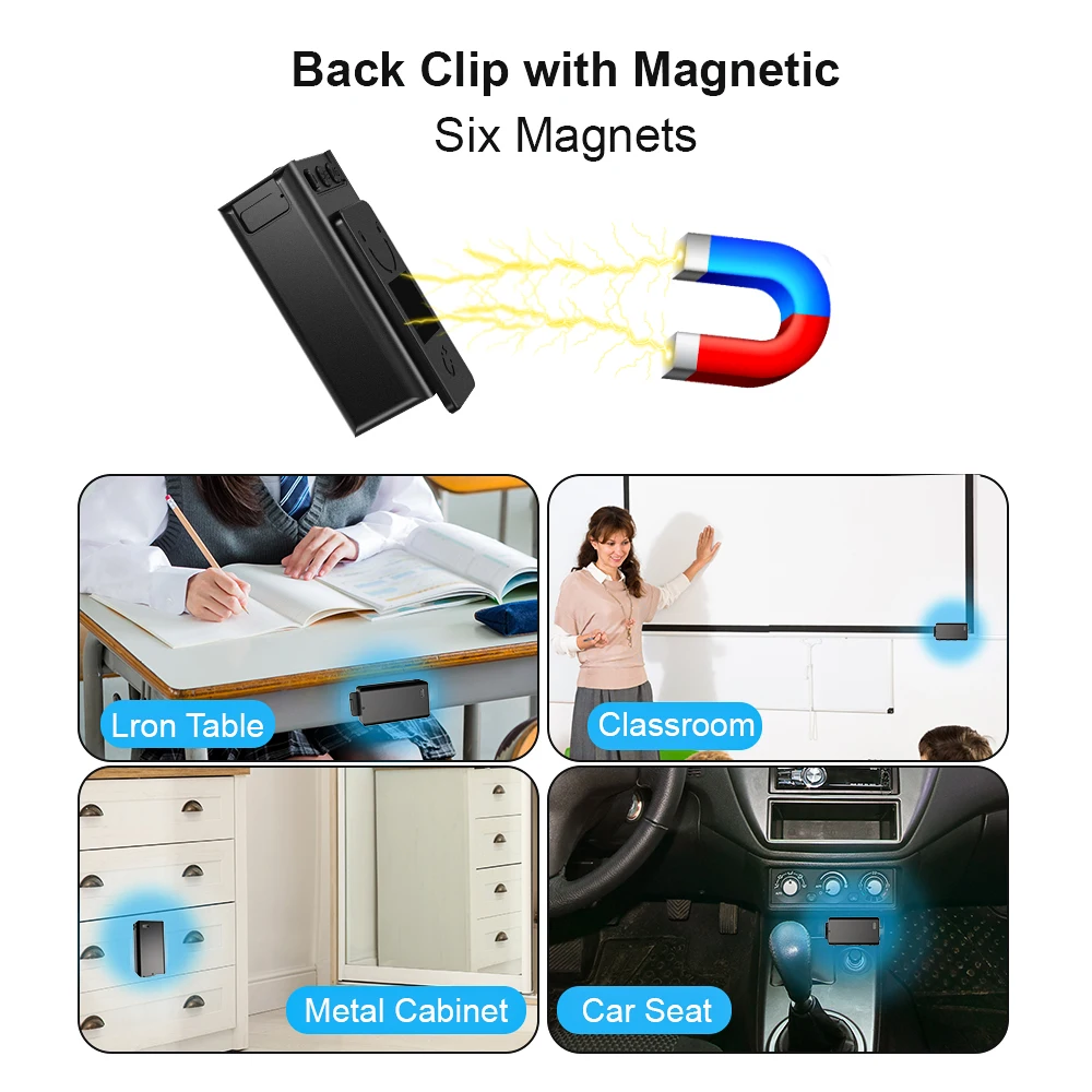 V79 Digitale voicerecorder 6000 mAh Enorme batterij 2000 uur opslag in MP3 Spraakgestuurde recorder Opname Magnetische achterclip