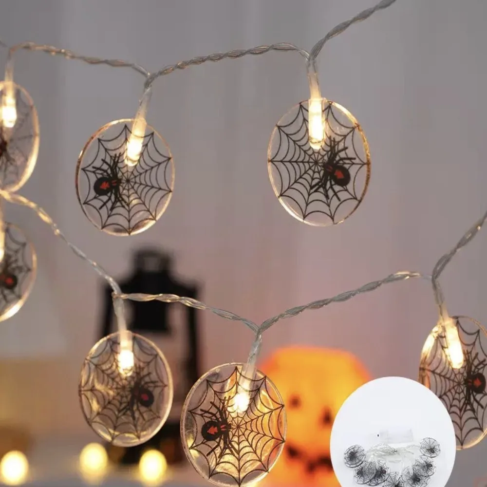 Solar Powered Halloween String Lights Skull Pumpkin Bat Luminous LED Lights String Portable Halloween Festoon Light