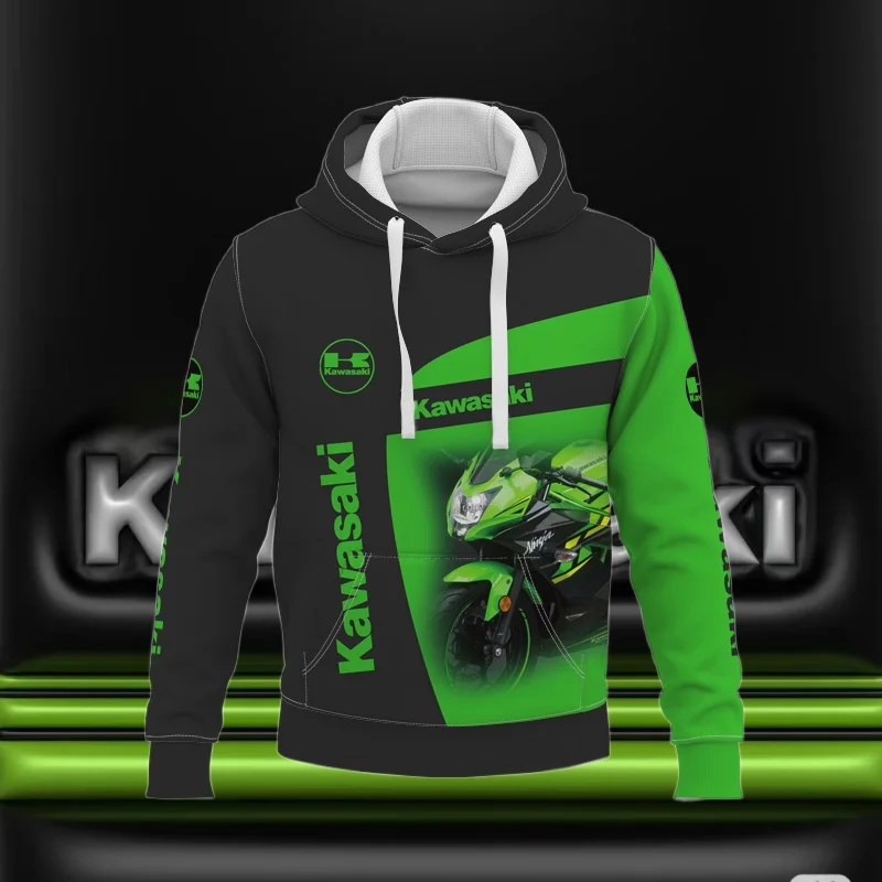 

2025/26 Горячая уличная толстовка Kawasaki Ninja для мотоцикла бездорожья с капюшоном для экстремальных видов спорта и приключений, топ для взрослых и детей