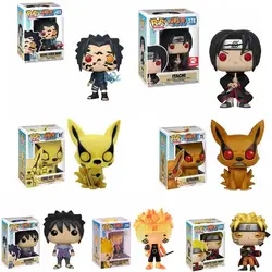 Funko Pop NARUTO Uzumaki Naruto Uchiha Sasuke kyuubi Wood leaf Country of Fire Collection Model PVC Action Figure Kids Toys
