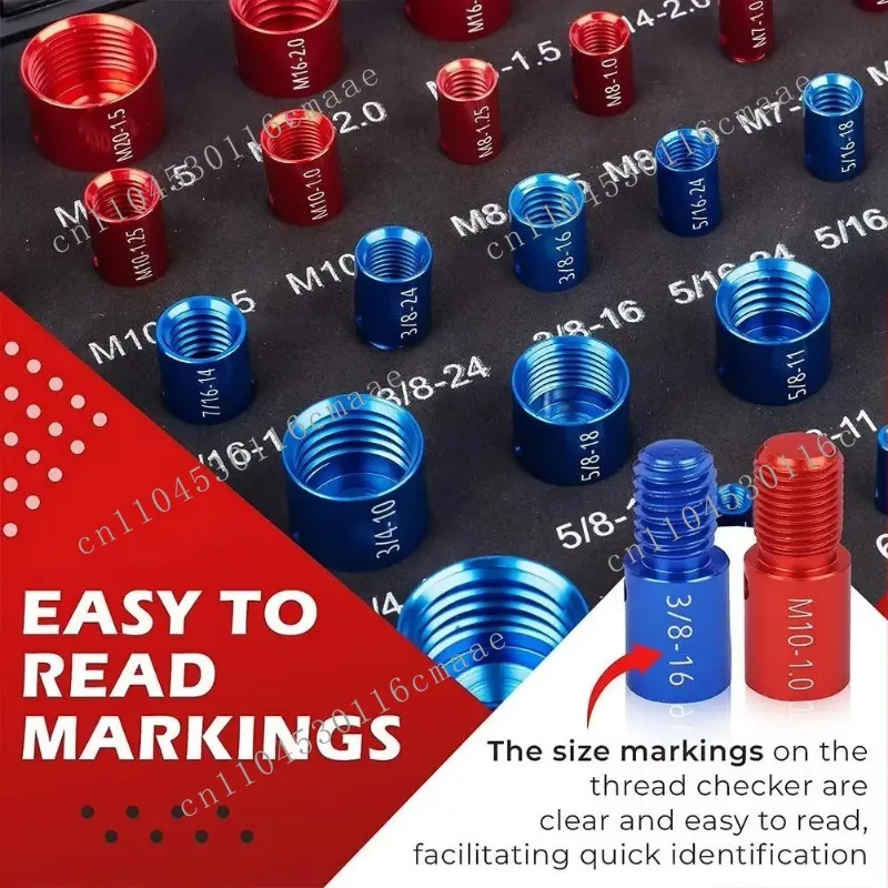 44 Bolt Size and Thread Gauge Nut  Bolt Thread Gauge 23 Inch & 21 Metric Sizes Individually Assembled  Thread Checker Set