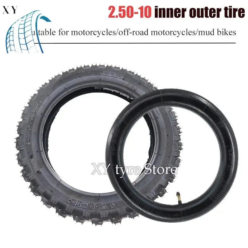 

High quality 100% brand new 2.50-10 motorcycle moped off-road motorcycle inner tube rubber suitable for Yamaha PW50