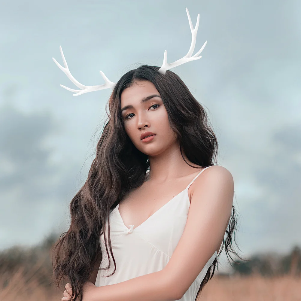 

1 пара оленьих рогов, аксессуар для головного убора «сделай сам», для маскарада, тематическая вечеринка, косплей, повязка на голову с рогами оленя, аксессуары