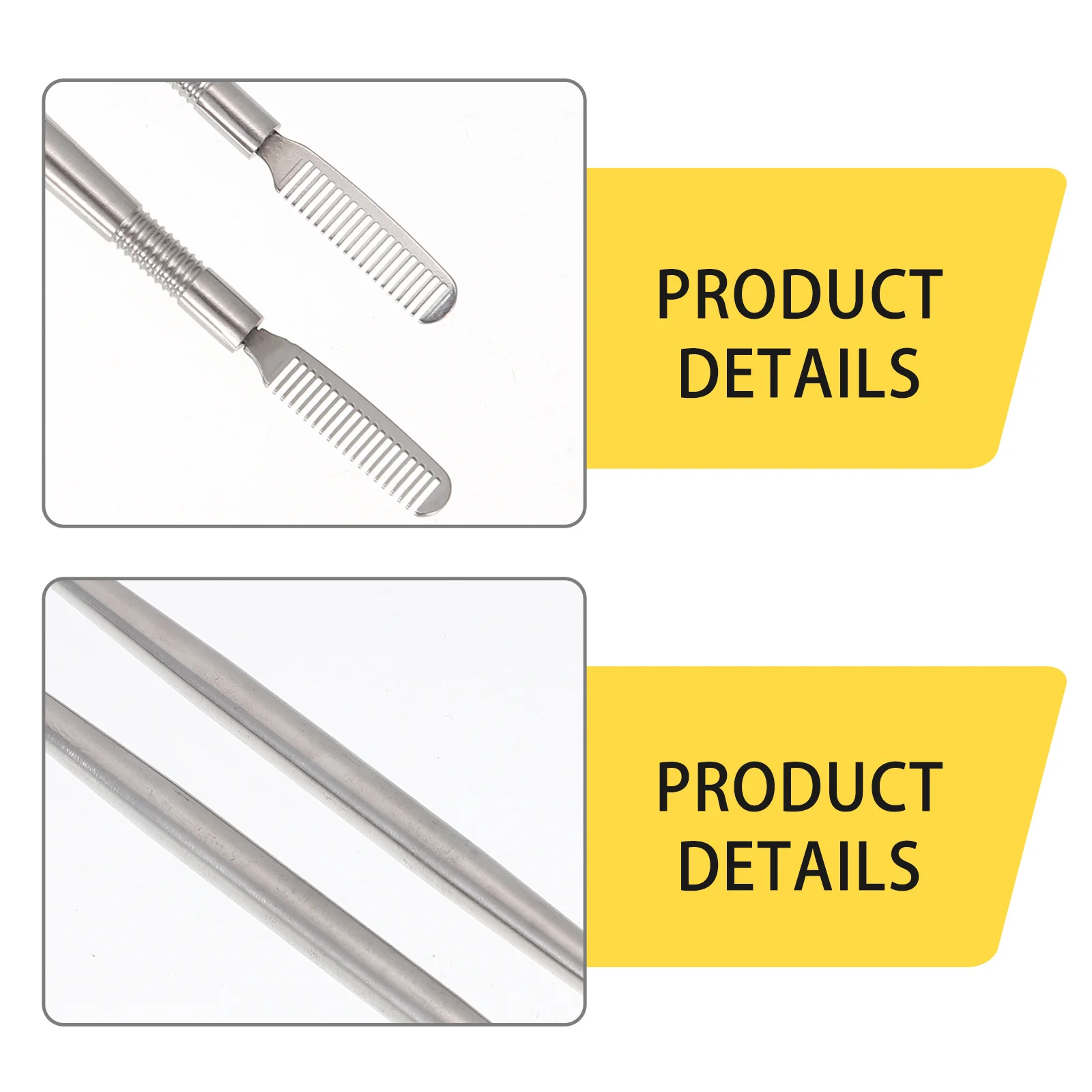 

2Pcs Multipurpose Eyelash Comb Double-Sided Assistant Tool Stainless Steel Eyelash Lift Perm Accessories