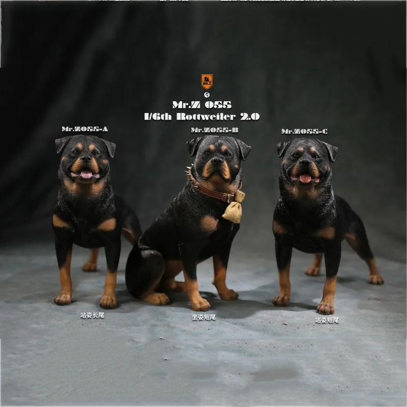 1/6 Scale Figure Scene Accessories Simulation Animal Mr. Z Animal Model No.55 Police Rottweiler Model for 12