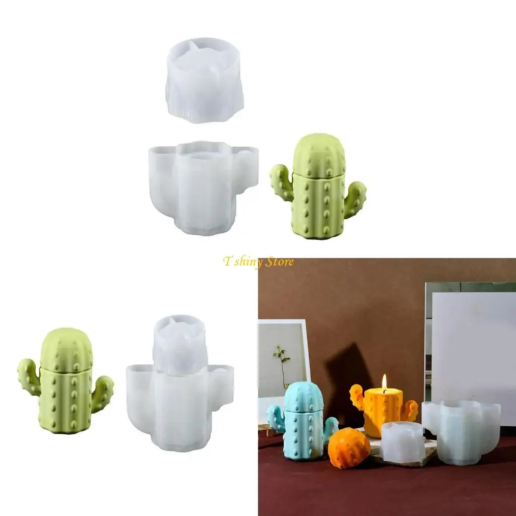 

N58F Versatile Cactus Designs Flexible Silicone Mold for Artistic Making and Home Decoration Storage Solution