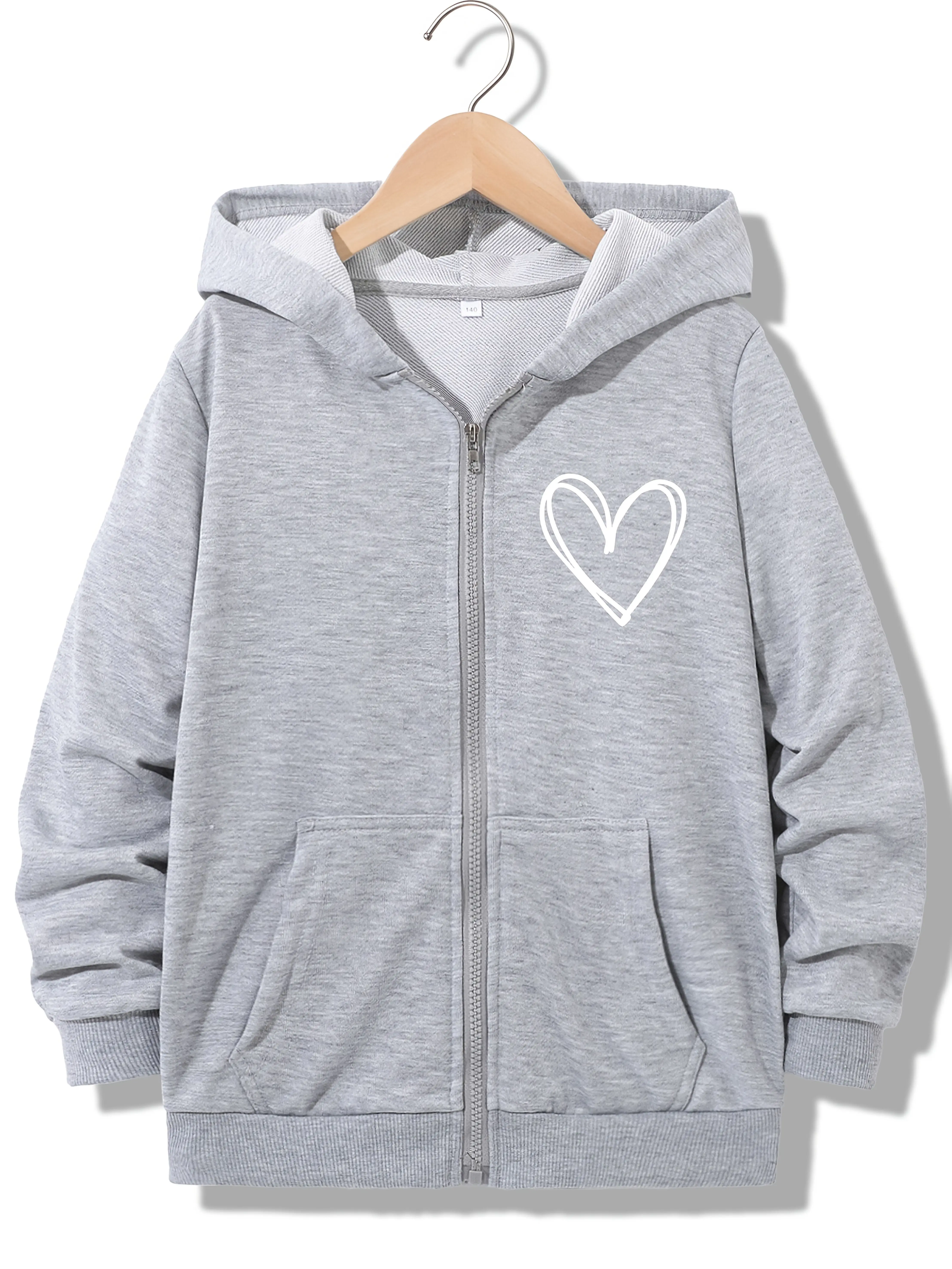 90s Zipper Hoodie Fashionable Casual Trendy Love Heart Letter Hoodies Jackets Boys Girls Y2k Zip Up Sweatshirt Spring Autumn
