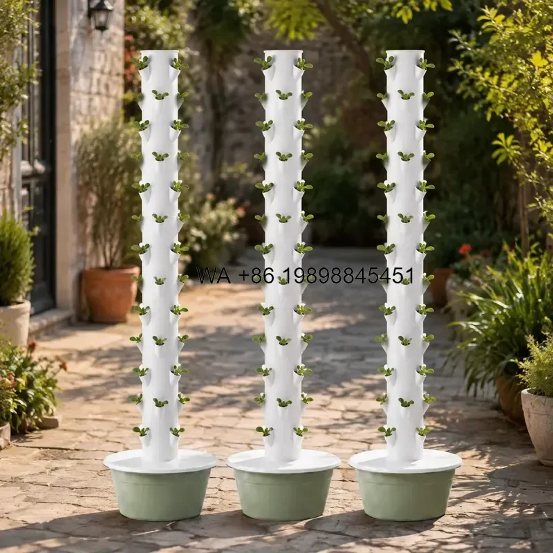 Wmwmnu for Vertical Garden Tower 13 Layers Hydroponic System Automatic Watering for Indoor Outdoor Vegetable Cultivation