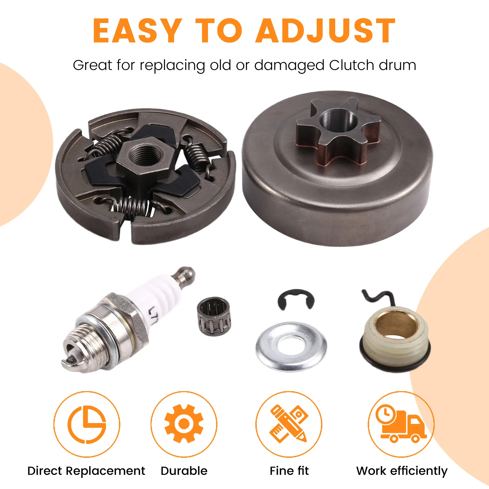 ABJO-Drum Kopling Sproket Gergaji Mesin Pemotong Rumput untuk Stihl 017 018 021 023 025 MS170 MS180 MS210 MS230 MS250 Suku Cadang Pengganti