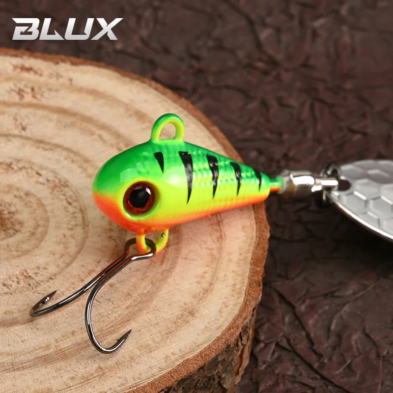 Isca de pesca Blux-spinner de água doce e baixo, metal gabarito isca, cobre lâmina colher, mag cauda, 4.5g, 7g, 11g