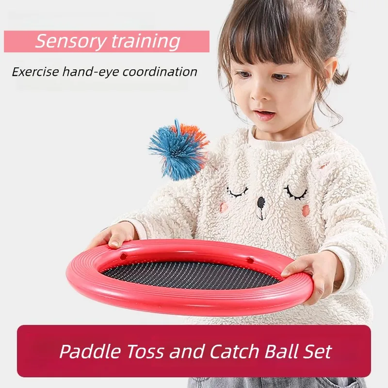 Kids Elastic Catch Ball Game Set Outdoor Indoor Interactive Toss Catch Toy with Soft Ball Children Sports Play Sensory Toys